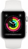 Умные часы Apple Watch Series 3, 38 мм, корпус из серебристого алюминия, спортивный ремешок белого цвета (MTEY2RU/A) - apple-luxury.ru