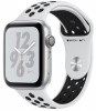 Умные часы Apple Watch Nike+ Series 4 44 мм, корпус из серебристого алюминия, спортивный ремешок Nike цвета чистая платина/черный - apple-luxury.ru