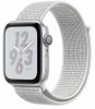 Умные часы Apple Watch Nike+ Series 4 40 мм, корпус из серебристого алюминия, спортивный браслет Nike цвета «снежная вершина» - apple-luxury.ru