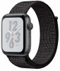 Умные часы Apple Watch Nike+ Series 4, 40 мм, корпус из алюминия цвета «серый космос», спортивный браслет Nike черного цвета - apple-luxury.ru