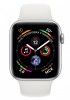 Умные часы Apple Watch Series 4, 40 мм, корпус из серебристого алюминия, спортивный ремешок белого цвета - apple-luxury.ru