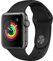 Умные часы Apple Watch Series 3, 38 мм, корпус из алюминия цвета «серый космос», спортивный ремешок черного цвета (MTF02RU/A) - apple-luxury.ru