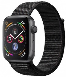 Умные часы Apple Watch Series 4, 40 мм, корпус из алюминия цвета «серый космос», спортивный браслет черного цвета (серый) - apple-luxury.ru