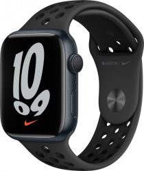 Умные часы Apple Watch Series 7, 45 мм, корпус из алюминия, спортивный ремешок Nike темная ночь - apple-luxury.ru