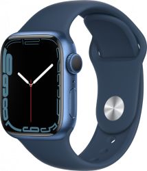 Умные часы Apple Watch Series 7, 41 мм, корпус из алюминия, спортивный ремешок синий - apple-luxury.ru
