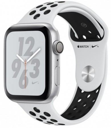 Умные часы Apple Watch Nike+ Series 4 40 мм, корпус из серебристого алюминия, спортивный ремешок Nike цвета чистая платина/черный - apple-luxury.ru