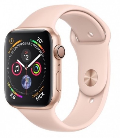 Умные часы Apple Watch Series 4, 40 мм, корпус из золотистого алюминия, спортивный ремешок цвета «розовый песок» - apple-luxury.ru