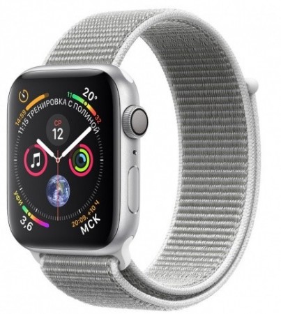 Умные часы Apple Watch Series 4, 40 мм, корпус из серебристого алюминия, спортивный браслет цвета «белая ракушка» - apple-luxury.ru
