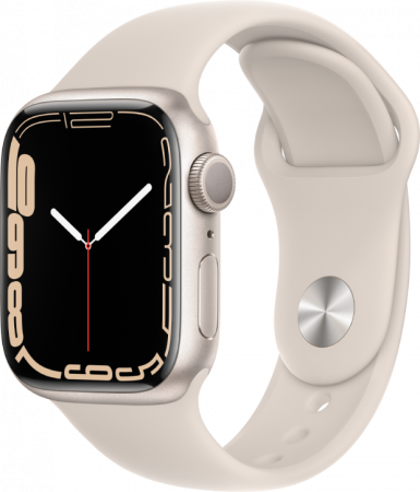 Умные часы Apple Watch Series 7, 41 мм, корпус из алюминия, спортивный ремешок сияющая звезда - apple-luxury.ru